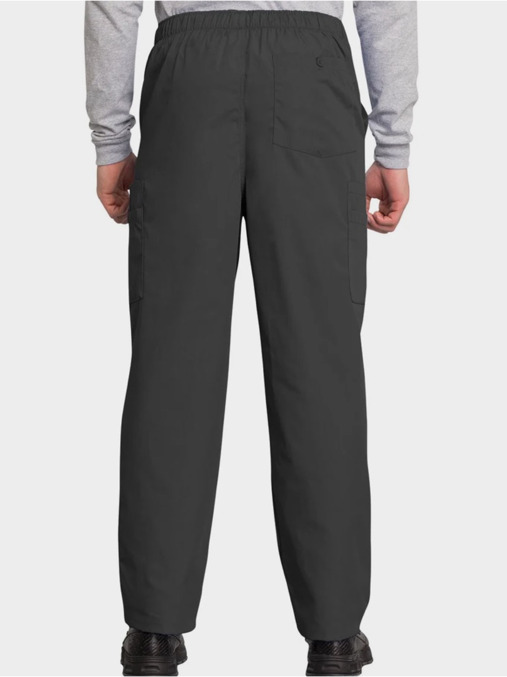 NWT Men's Cherokee Workwear Elastic Waist Cargo Scrub Pants Gray Size Medium - Picture 4 of 12
